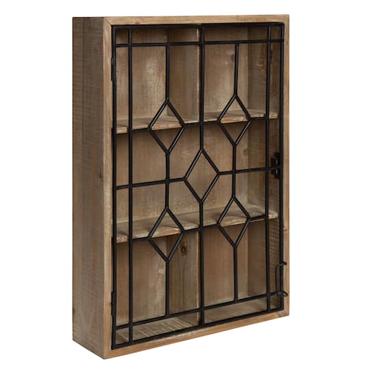 Kate and Laurel Megara Decorative Farmhouse Chic Wall Mounted Display Cupboard